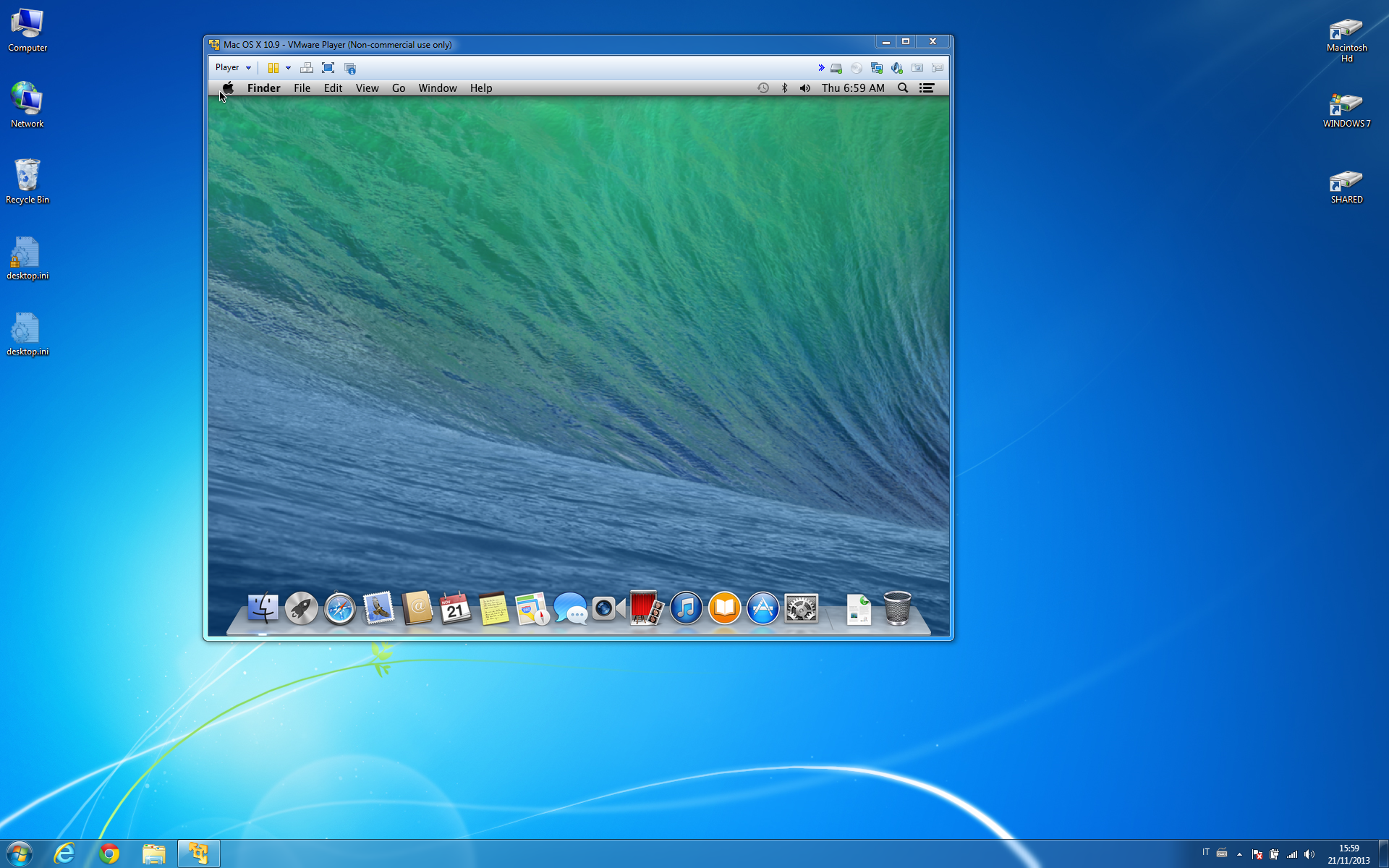 run mac os x on windows 10 vm player